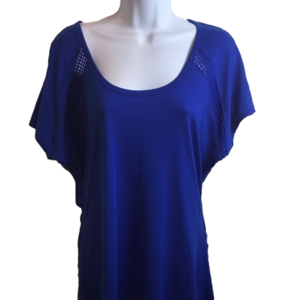 BCG Blue Workout Short Sleeve Shirt Top Women Medium